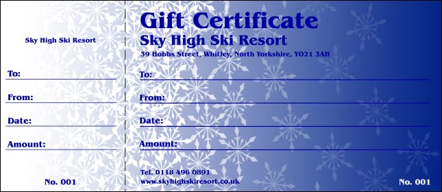 Blizzard Gift Certificate