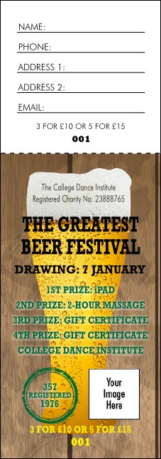 Beer Festival Raffle Ticket Product Front