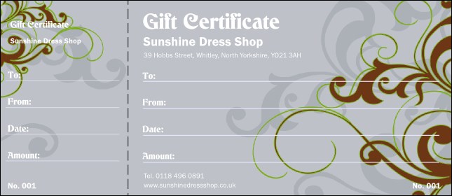 Swirls Gift Certificate