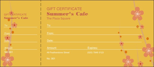 Fruit Flowers Gift Certificate