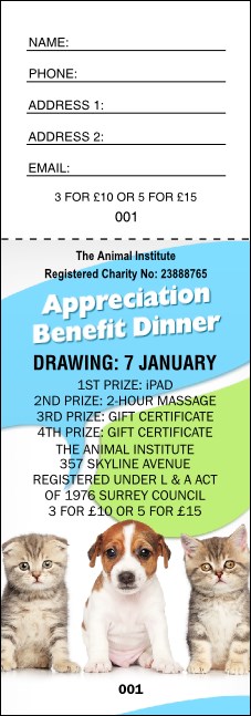 Animal Rescue Raffle Ticket