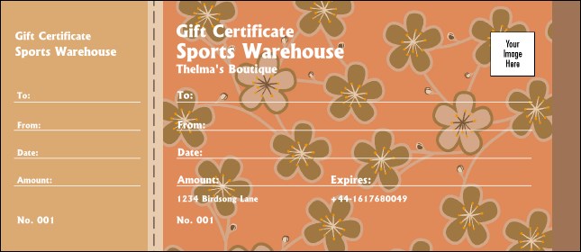 Retro Floral Gift Certificate