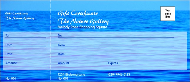 Nature Series - Blue Ocean Gift Certificate Product Front