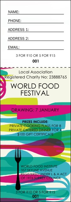 World Food Festival Raffle Ticket Product Front