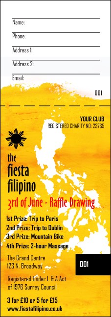 Philippines Raffle Ticket Product Front