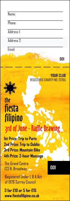 Philippines Raffle Ticket