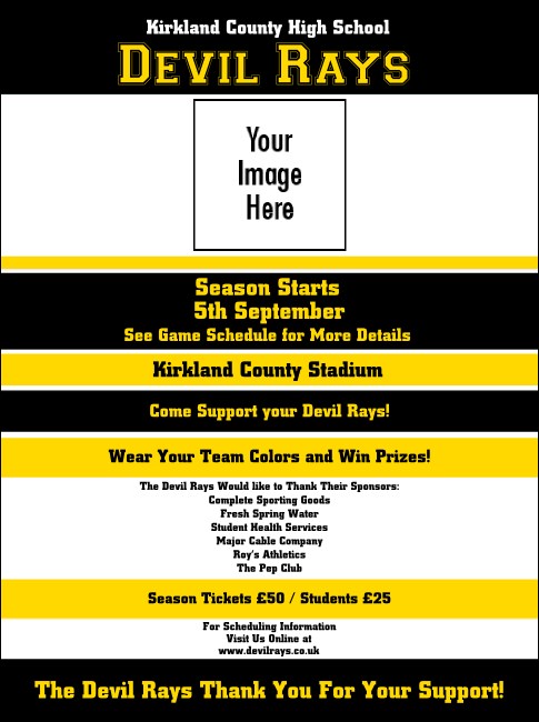 Sports Flyer 001 in Black and Yellow Product Front