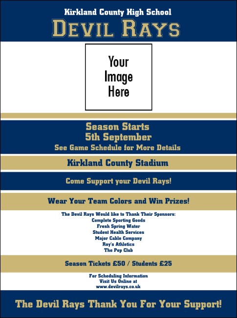 Sports Flyer 001 in Blue and Gold Product Front