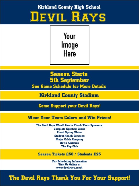 Sports Flyer 001 in Blue and Yellow