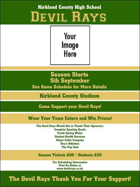 Sports Flyer 001 in Green and Gold Product Front