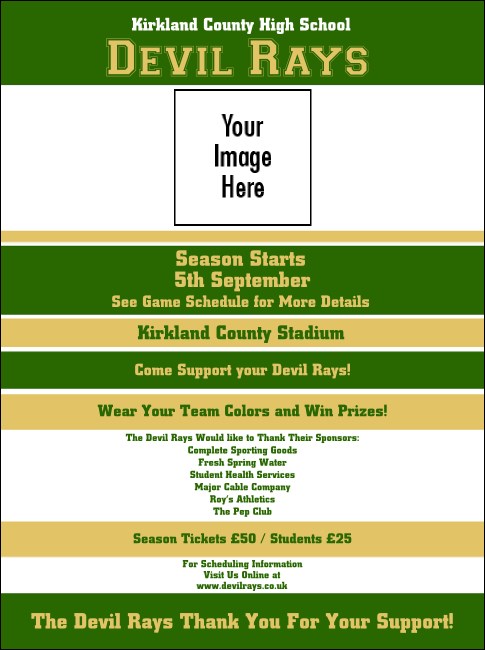 Sports Flyer 001 in Green and Gold