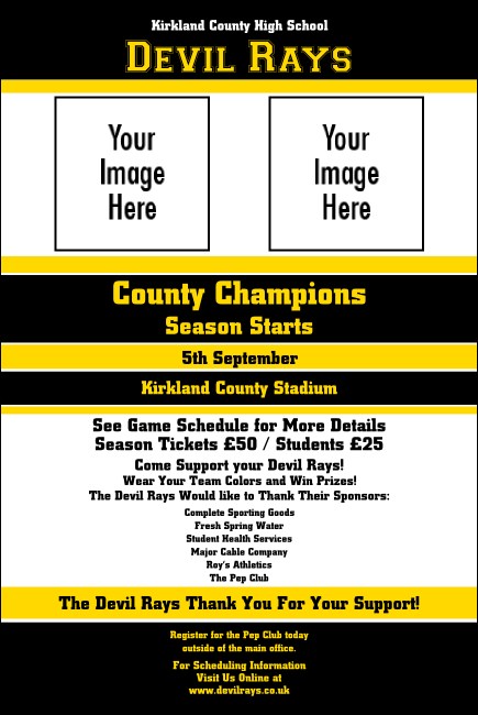 Sports Poster 002 in Black and Yellow Product Front