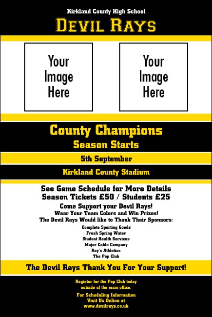 Sports Poster 002 in Black and Yellow