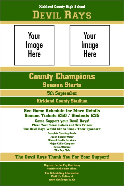 Sports Poster 002 in Green and Gold