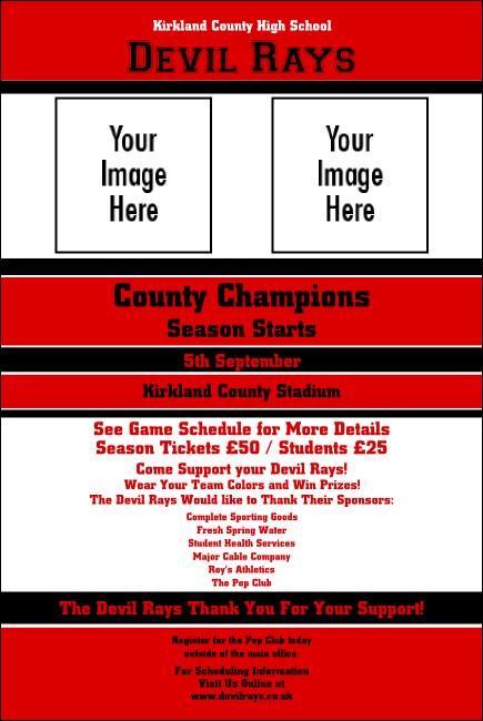 Sports Poster 002 in Red and Black