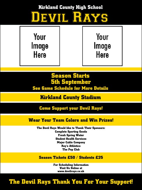 Sports Flyer 002 in Black and Yellow Product Front