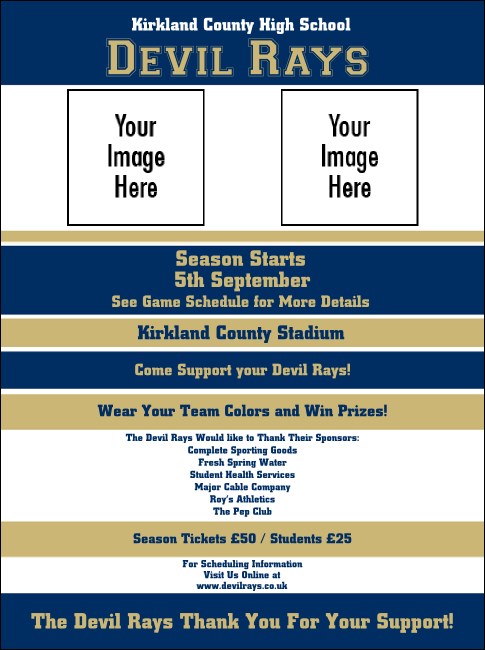 Sports Flyer 002 in Blue and Gold Product Front