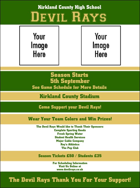 Sports Flyer 002 in Green and Gold