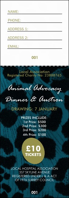 Animal Print Raffle Ticket