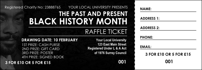 Black History Month Raffle Ticket