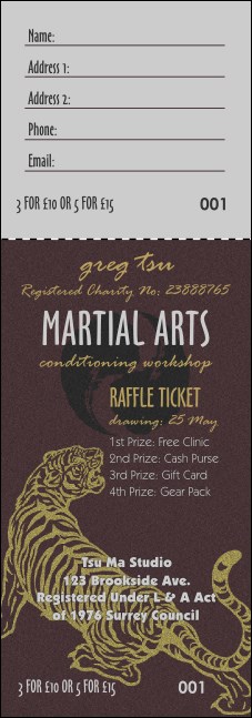 Martial Arts Raffle Ticket Product Front