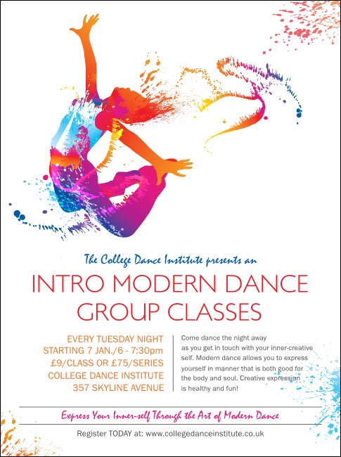 Modern Dance White Flyer Product Front