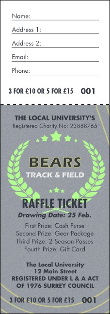 Track and Field Raffle Ticket