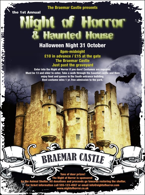 Braemar Castle Halloween Flyer Product Front