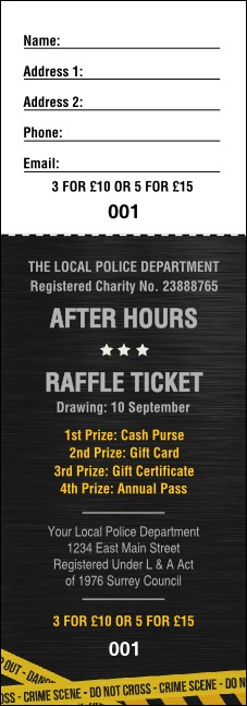 Police Caution Tape Raffle Ticket