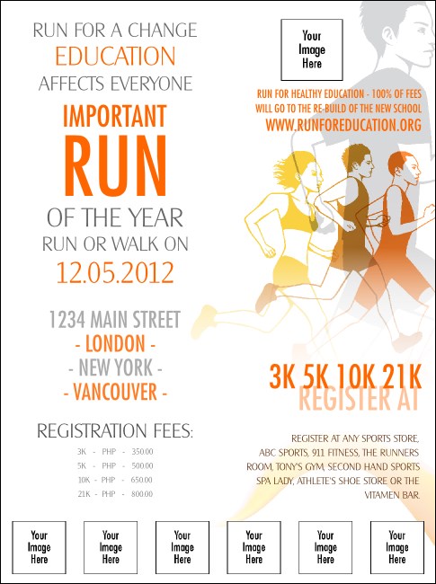 Run for a Cause Orange Logo Flyer
