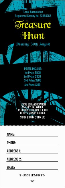 Pirate Ship Raffle Ticket Product Front