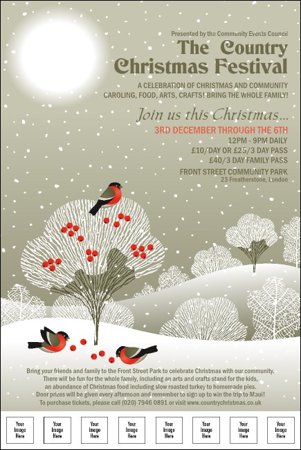 Winter Bird Poster With Place Holder Image Product Front