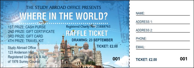 World Travel Raffle Ticket