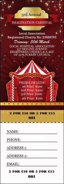 Red Tent Raffle Ticket Product Front