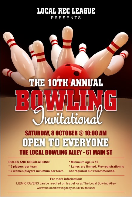 Bowling League Poster Product Front