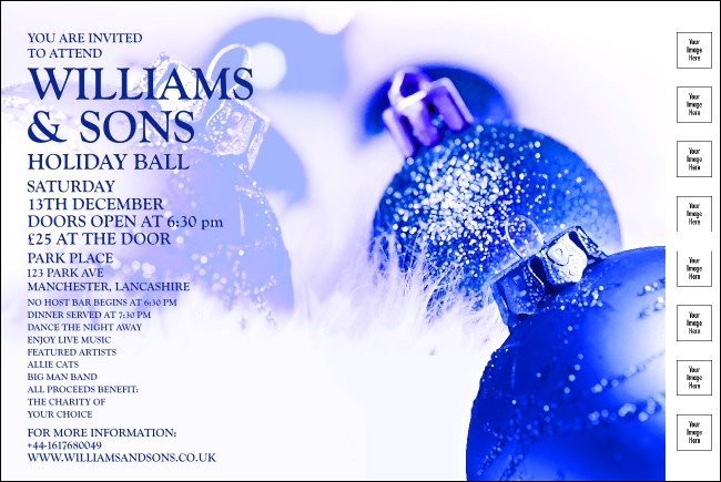 Christmas Ball Blue Poster
