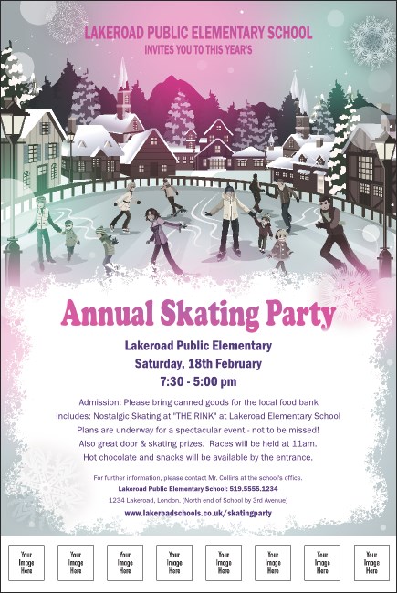 Skating Party Logo Poster