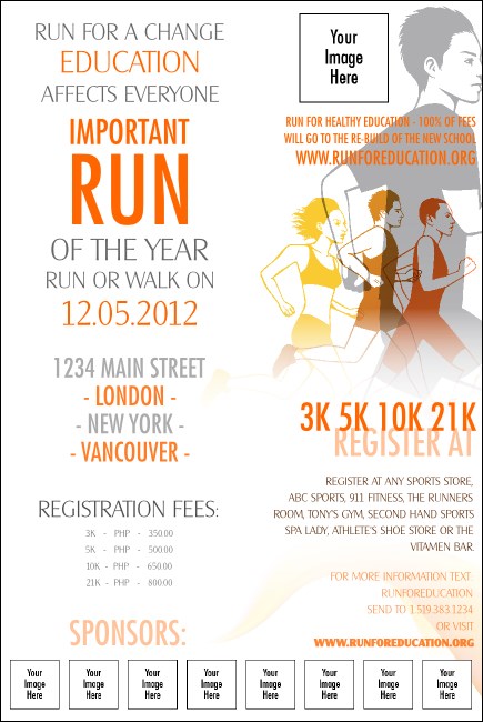 Run for a Cause Orange Logo Poster
