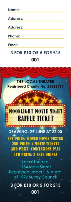 Movie Night Raffle Ticket Product Front