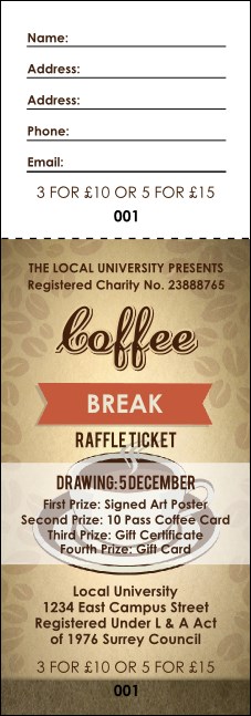 Coffee Raffle Ticket Product Front