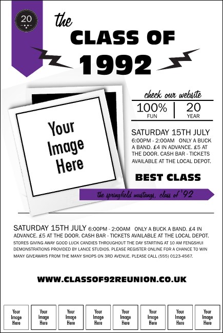 Class Reunion Mascot Purple Logo Poster