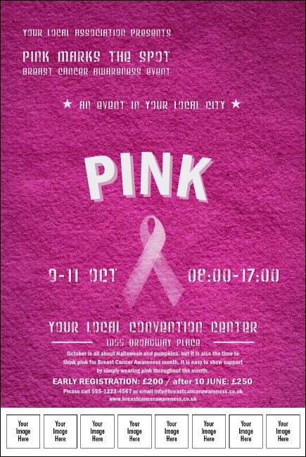 Breast Cancer Pink Ribbon Logo Poster