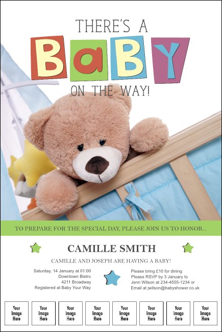 Baby Shower Teddy Logo Poster