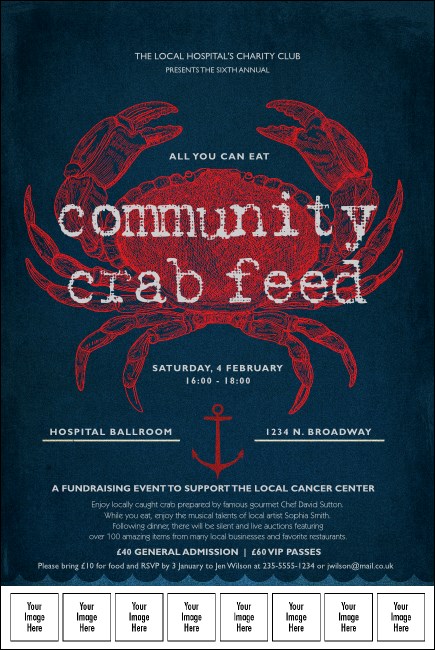 Crab Dinner Logo Poster Product Front