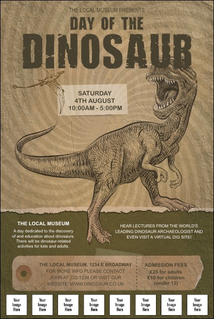 Dinosaur Illustrated Logo Poster