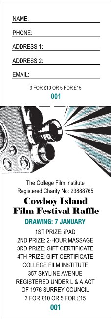 Film Festival Raffle Ticket Product Front