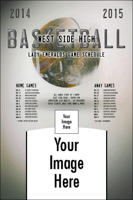 Basketball Schedule Poster Product Front