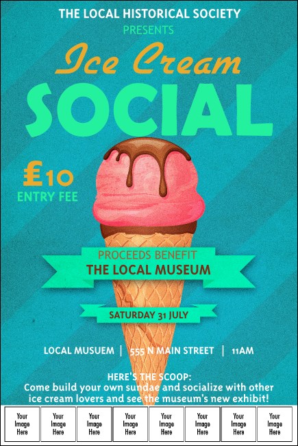 Ice Cream Social Logo Poster
