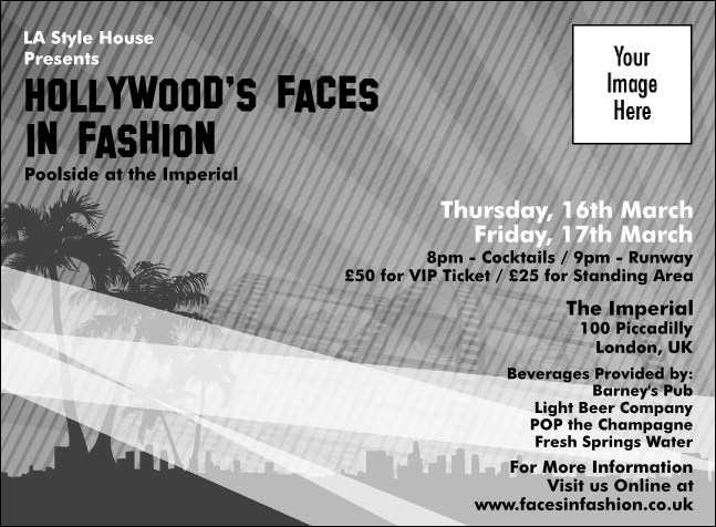 Hollywood BW Invitation Product Front