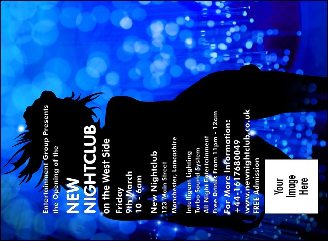 Nightclub Blue Invitation Product Front